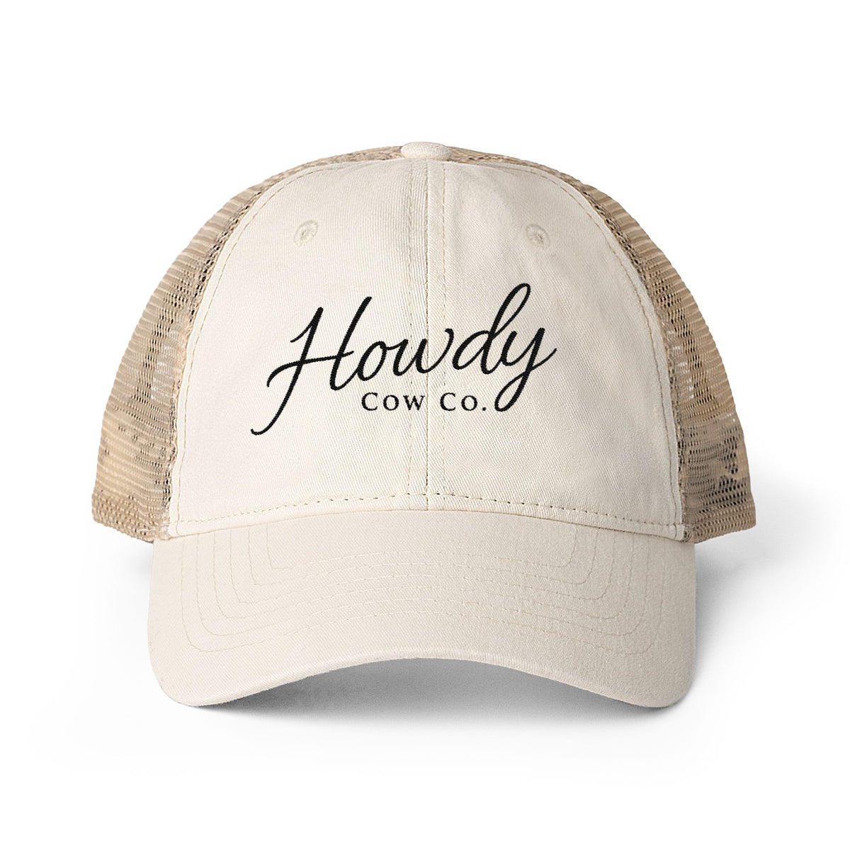 Embroidered Pony-Back Mesh Cap