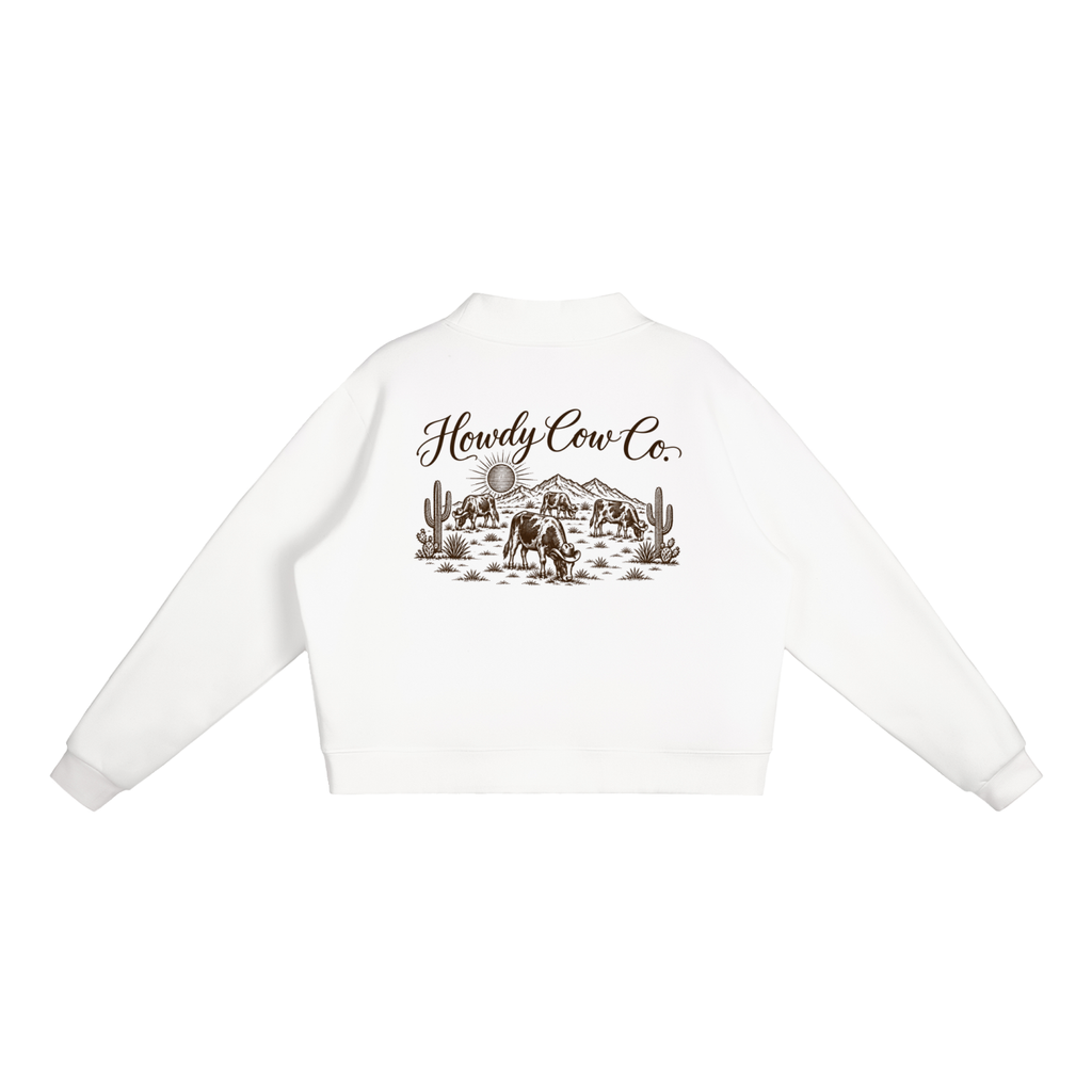 Essential Fleece Mock-Neck Crew Sweatshirt