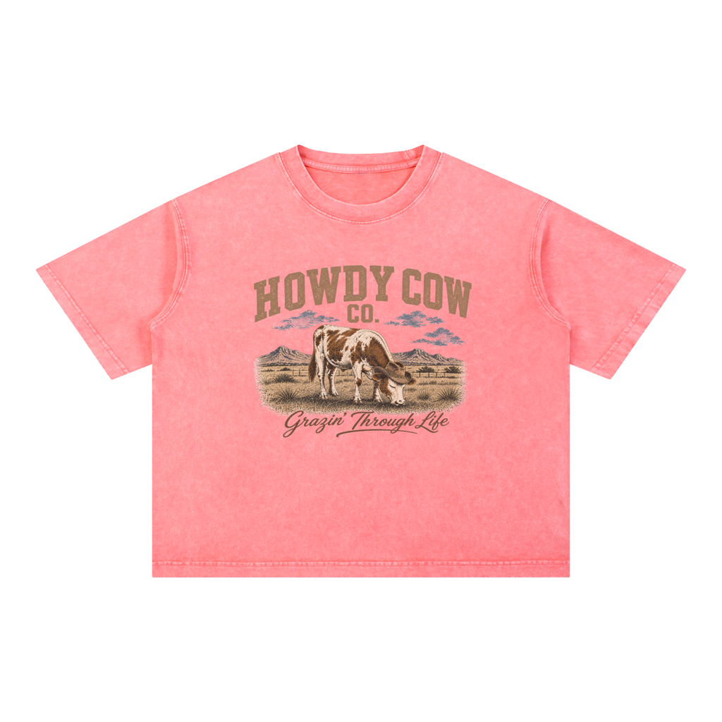 Mineral Wash Boxy Cotton T-Shirt