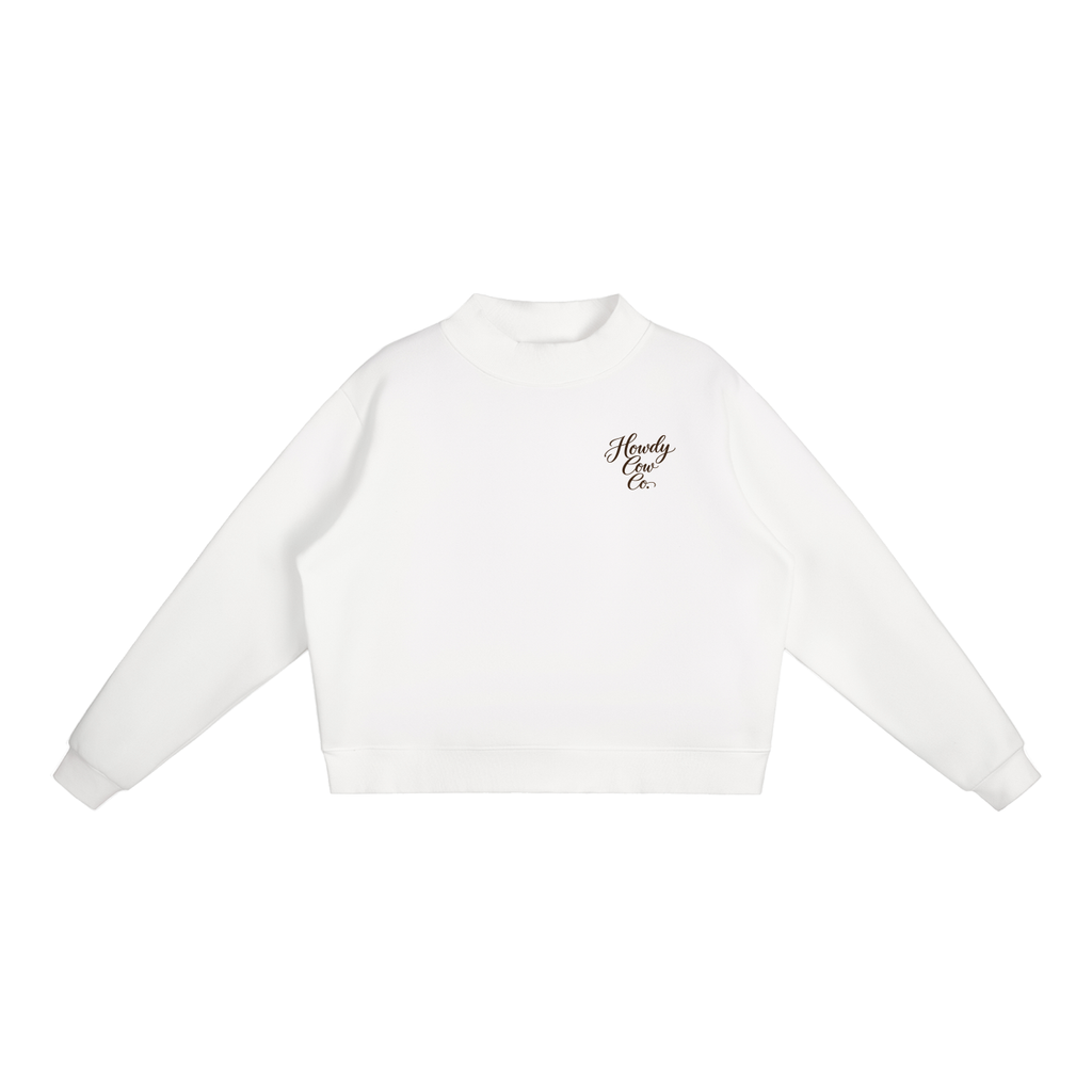 Essential Fleece Mock-Neck Crew Sweatshirt