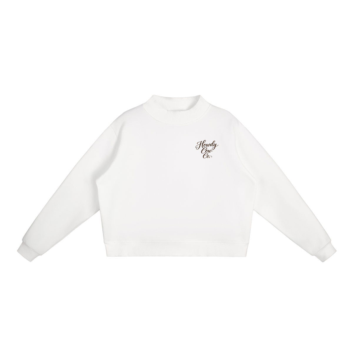Essential Fleece Mock-Neck Crew Sweatshirt