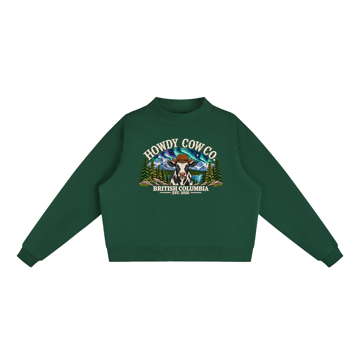 Essential Fleece Mock-Neck Crew Sweatshirt