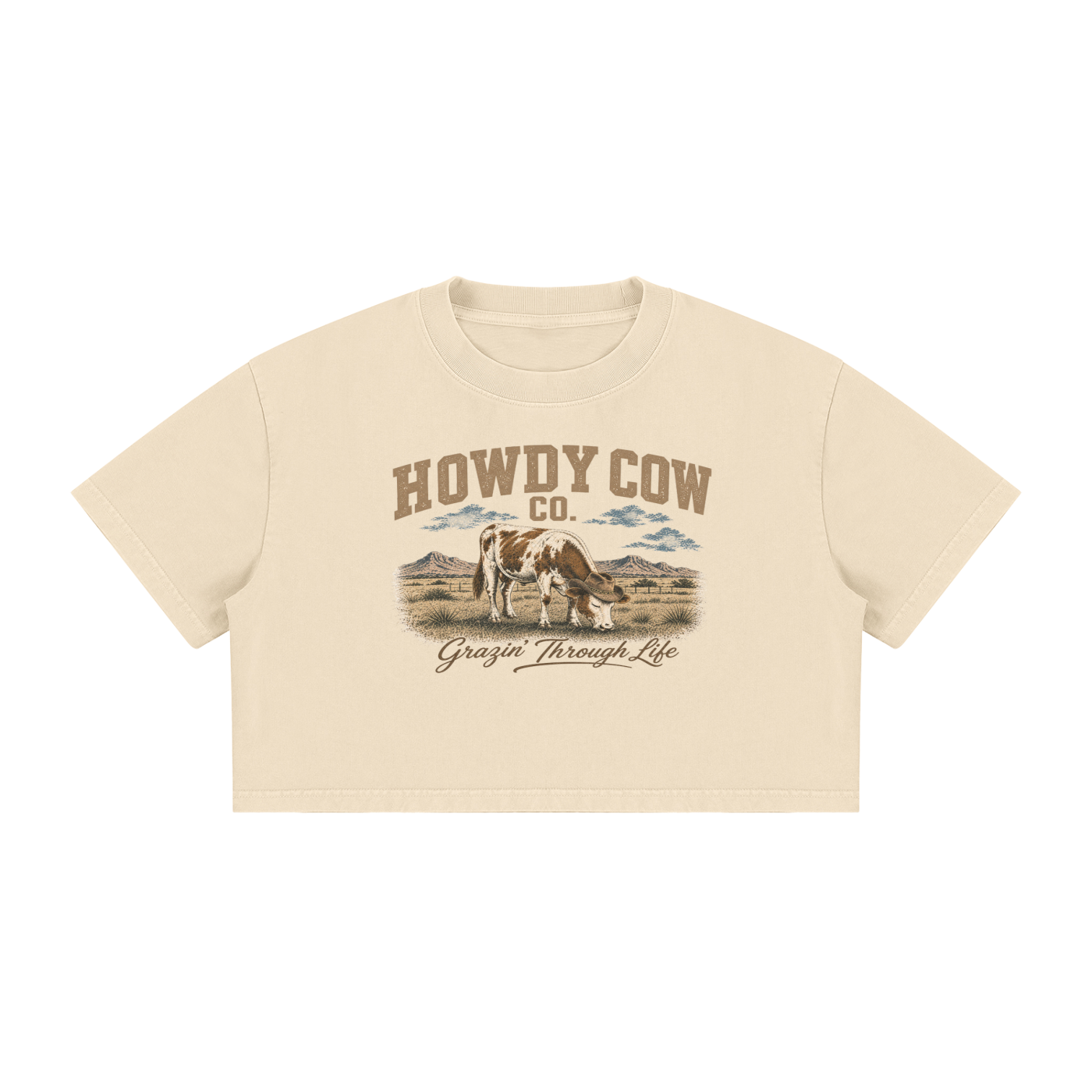 Women's Mineral Wash Cotton Crop T-Shirt