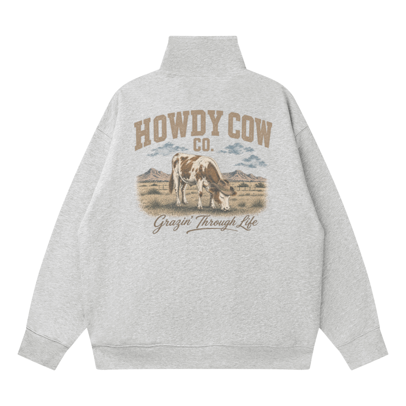 Quarter-Zip Drop Shoulder Sweatshirt