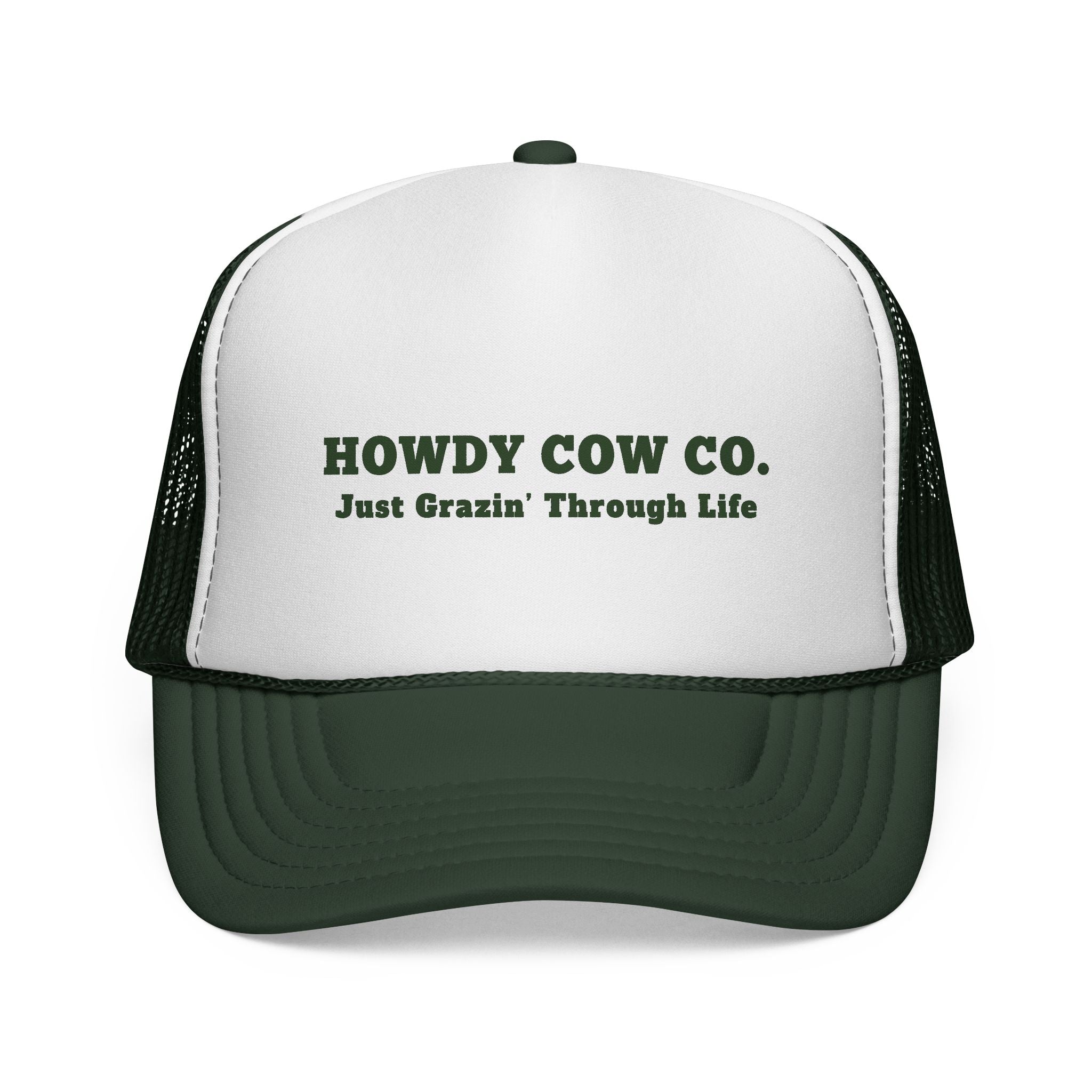 Howdy Cow Co. Trucker Hat - "Just Grazin' Through Life" Mesh Cap