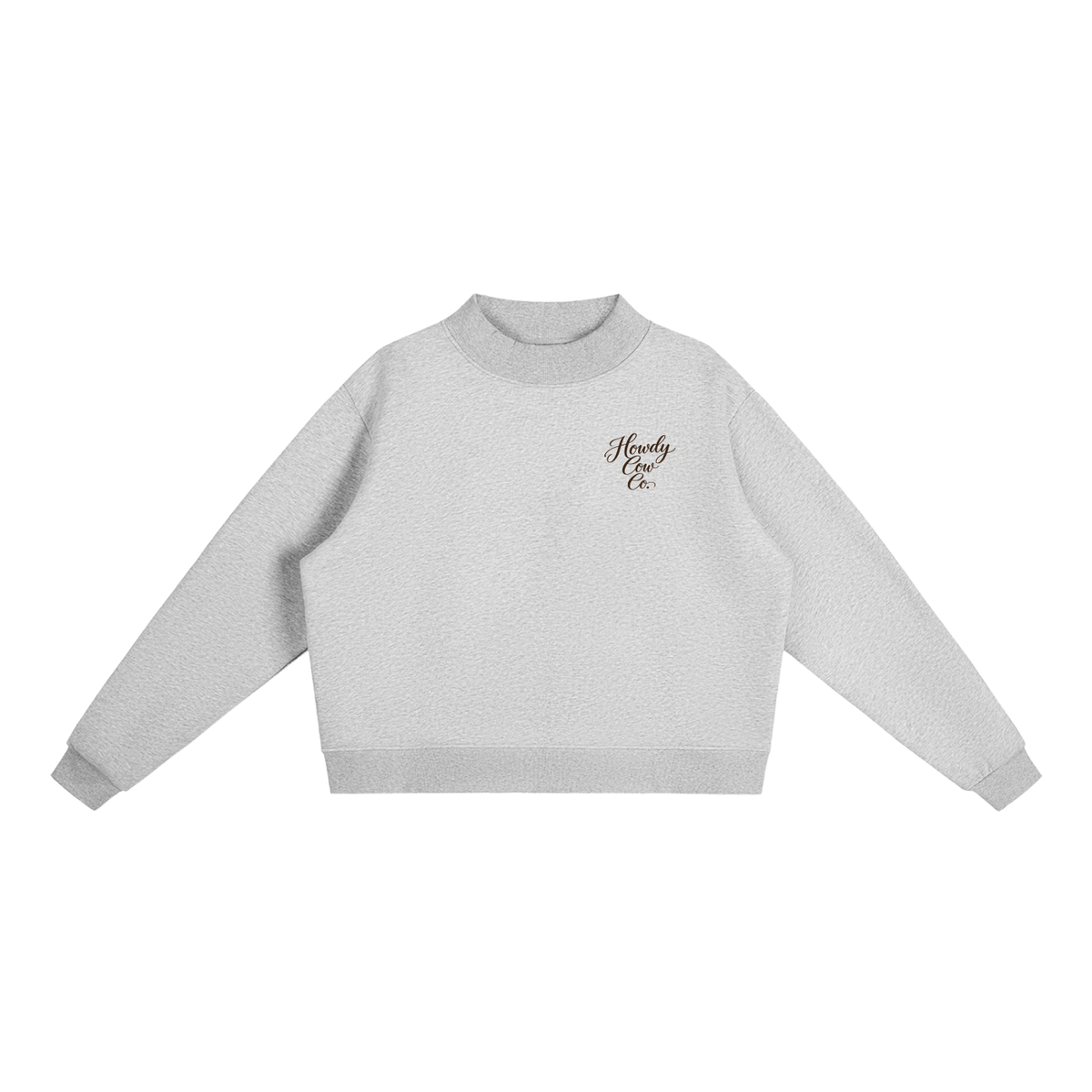Essential Fleece Mock-Neck Crew Sweatshirt