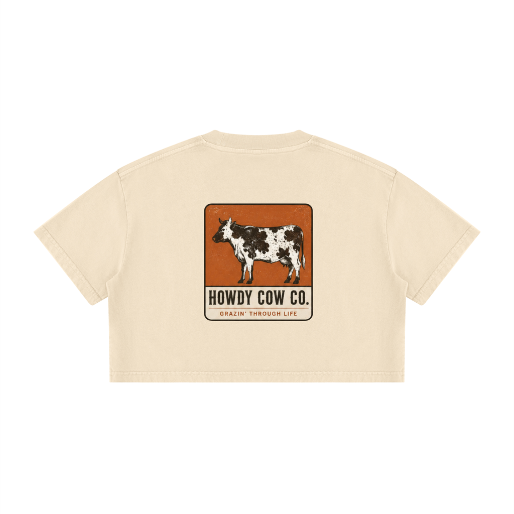 Women's Mineral Wash Cotton Crop T-Shirt