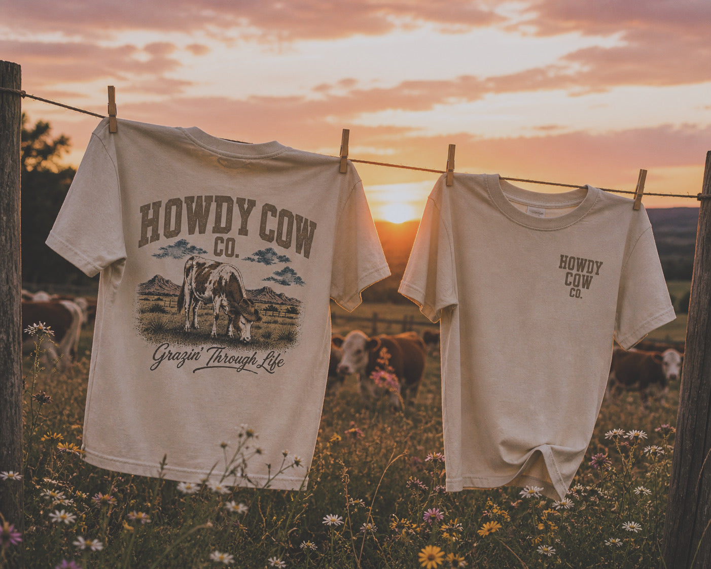 Howdy Cow Co Vintage Cotton T-Shirt