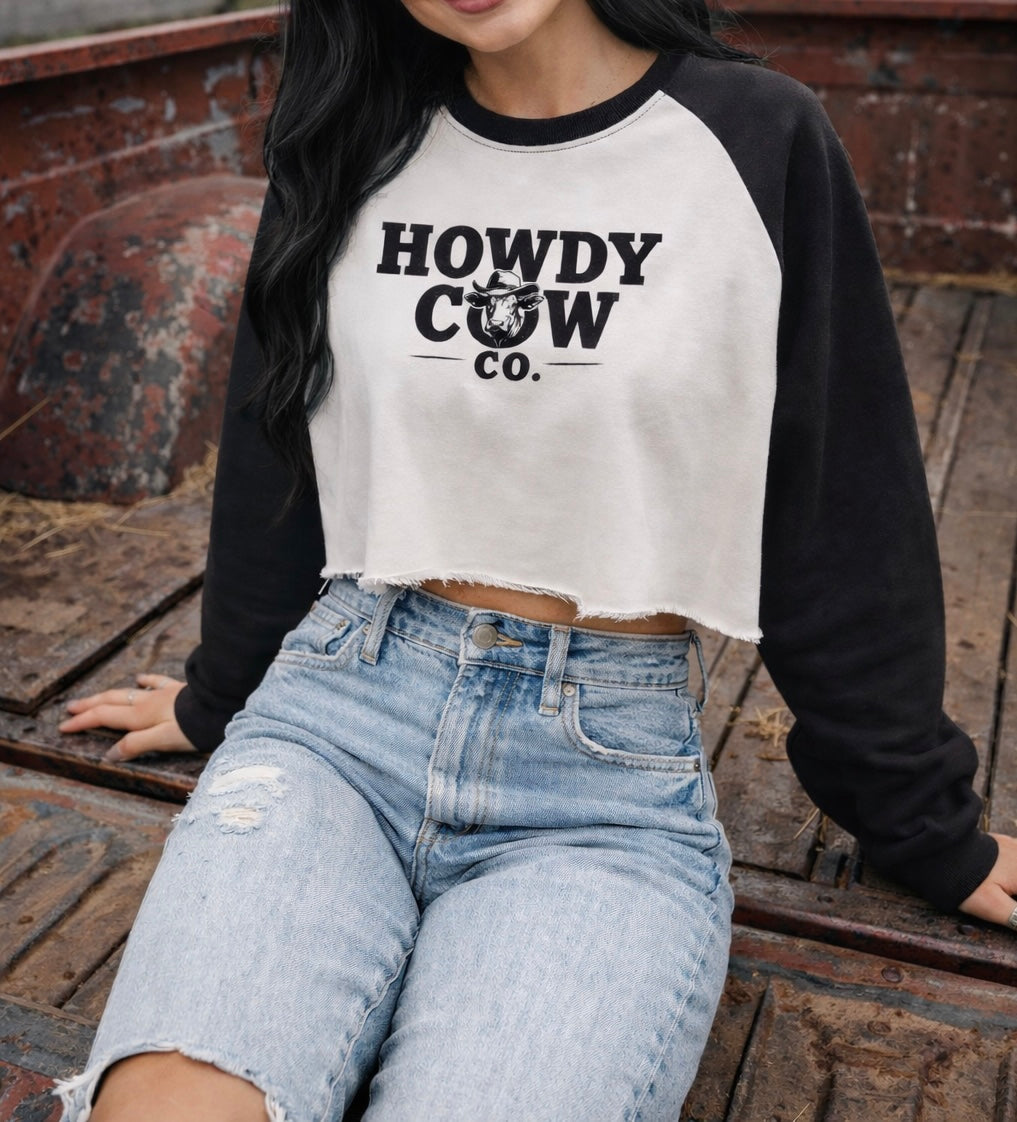 Raw-Hem Crop Sweatshirt