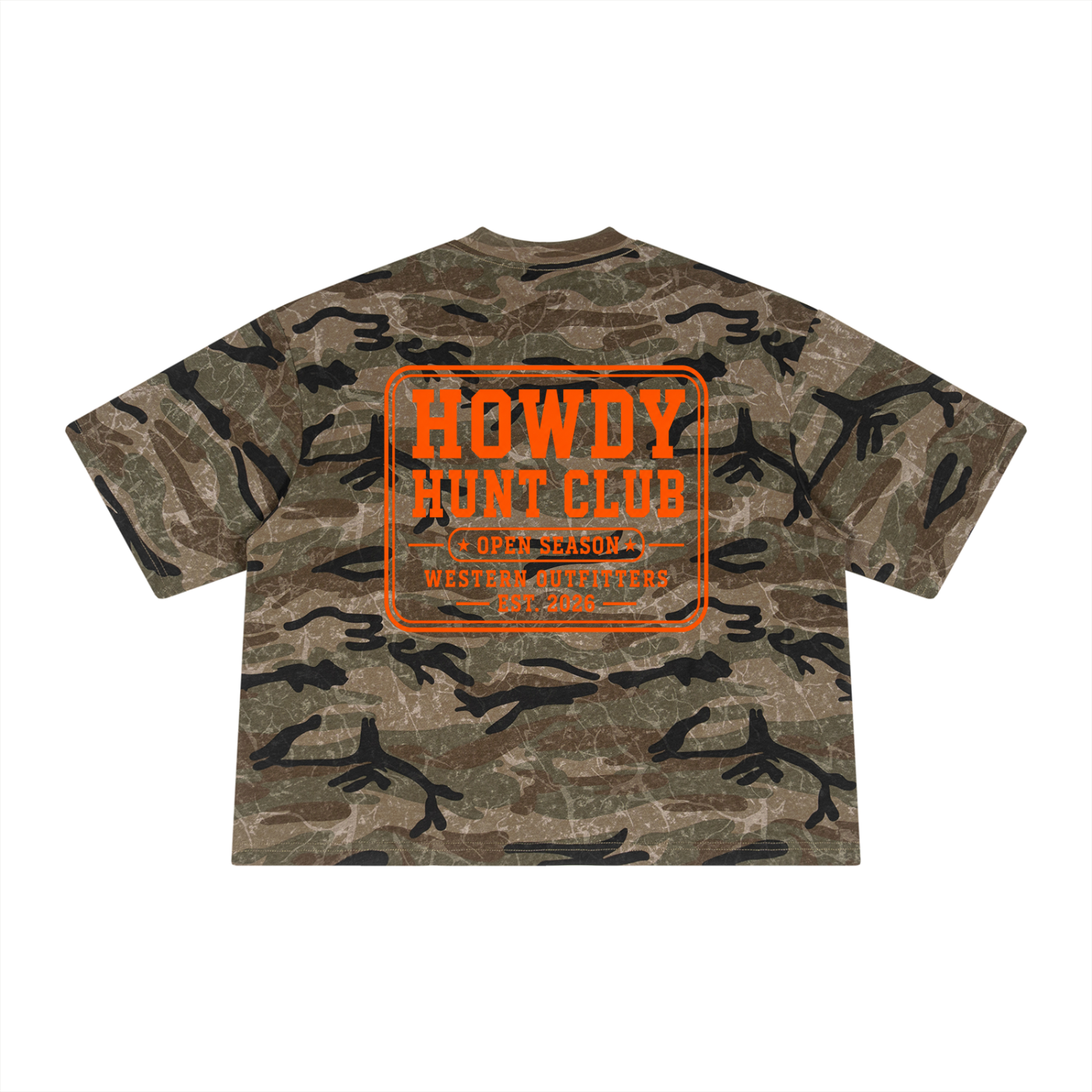 Unisex Boxy Camo Print T-Shirt