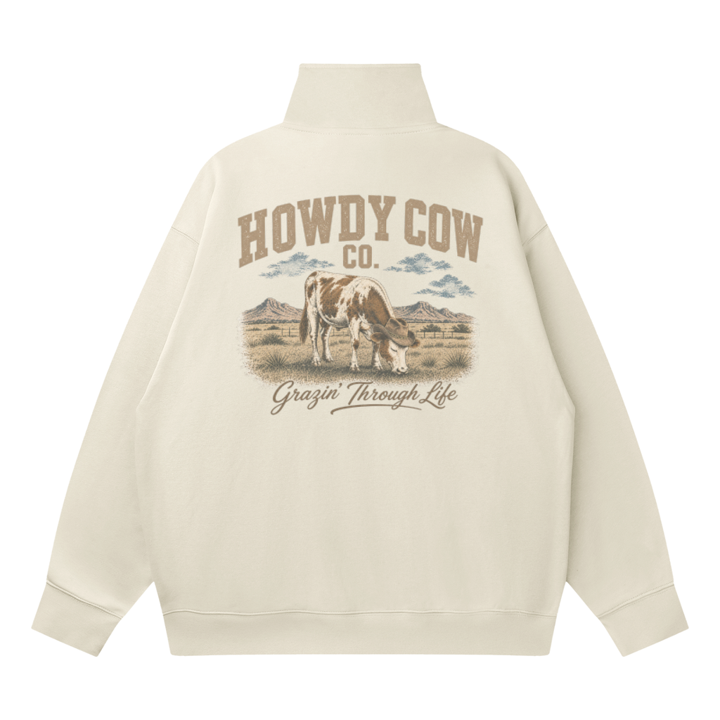 Quarter-Zip Drop Shoulder Sweatshirt