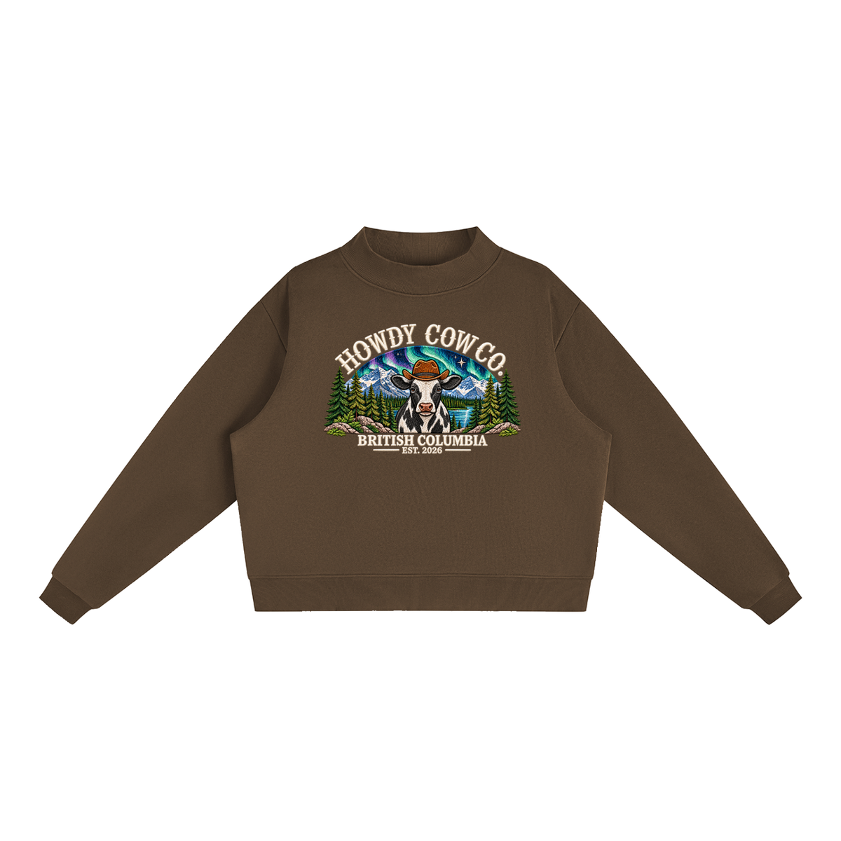Essential Fleece Mock-Neck Crew Sweatshirt