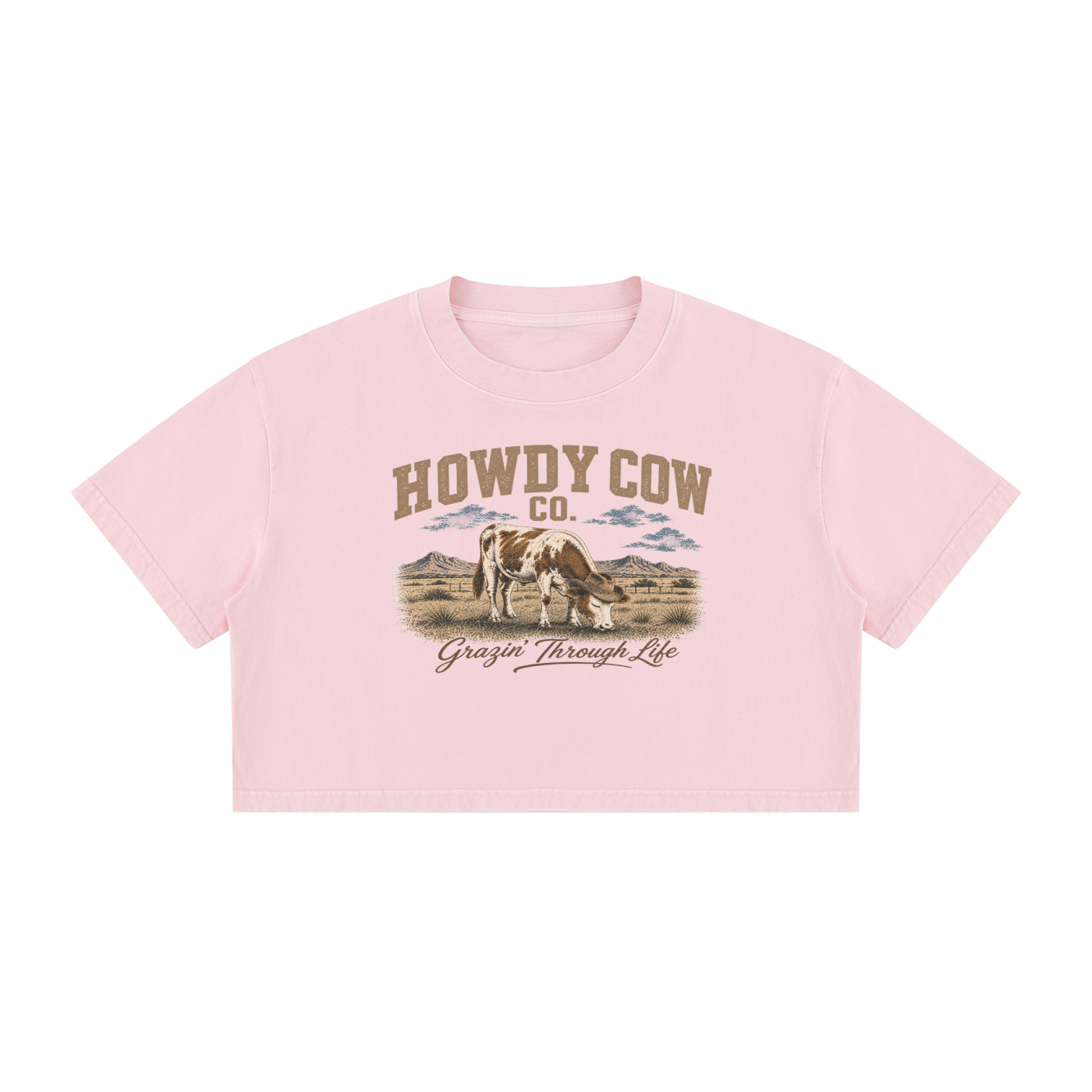Women's Mineral Wash Cotton Crop T-Shirt