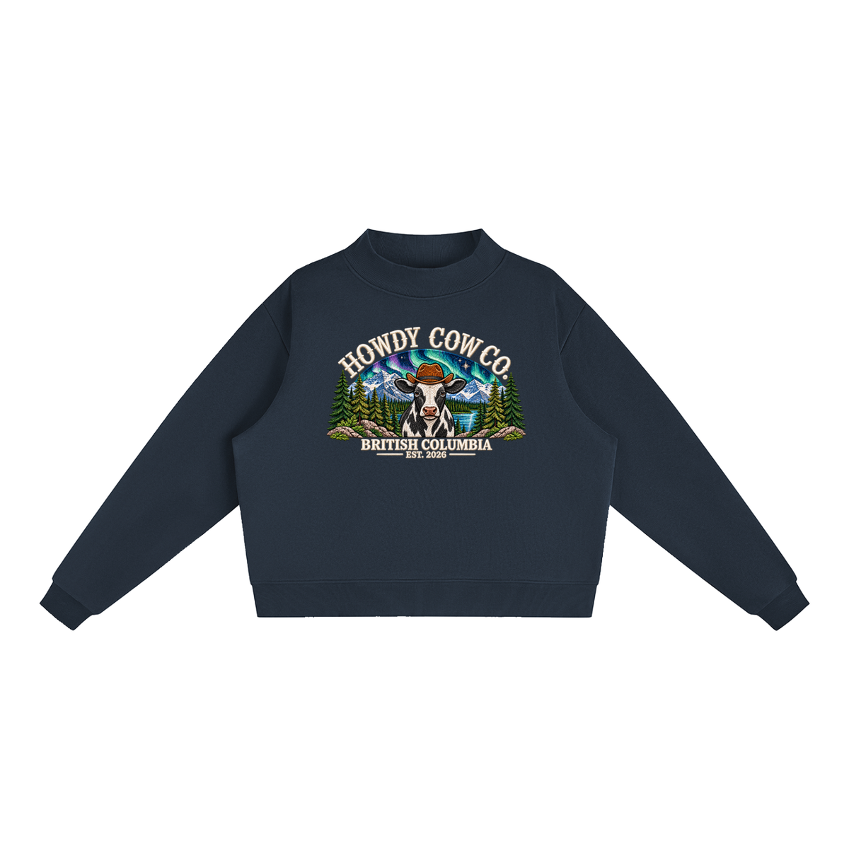 Essential Fleece Mock-Neck Crew Sweatshirt