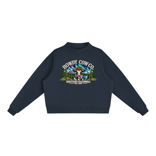 Essential Fleece Mock-Neck Crew Sweatshirt